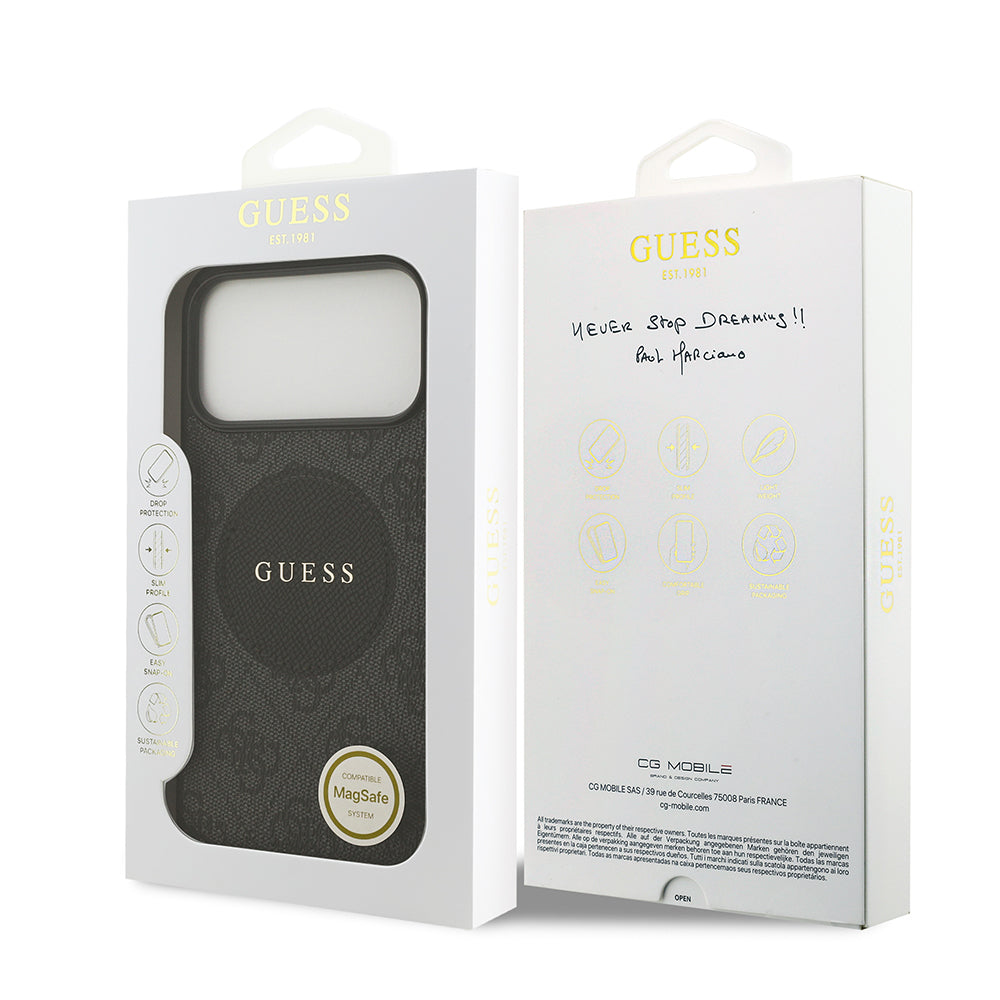 iPhone 17 Pro Max Kılıf Guess Orjinal Lisanslı M-safe Şarj Özellikli Yazı Logolu Circle Classic Kapak