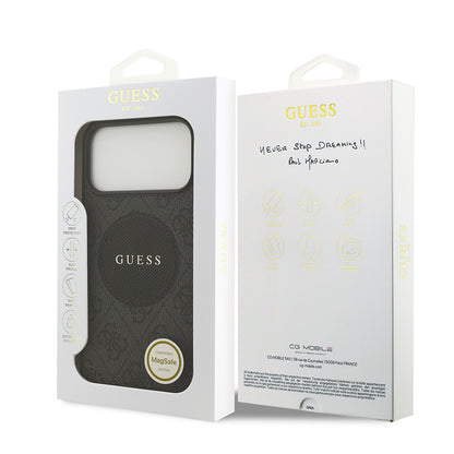 iPhone 17 Pro Max Kılıf Guess Orjinal Lisanslı M-safe Şarj Özellikli Yazı Logolu Circle Classic Kapak