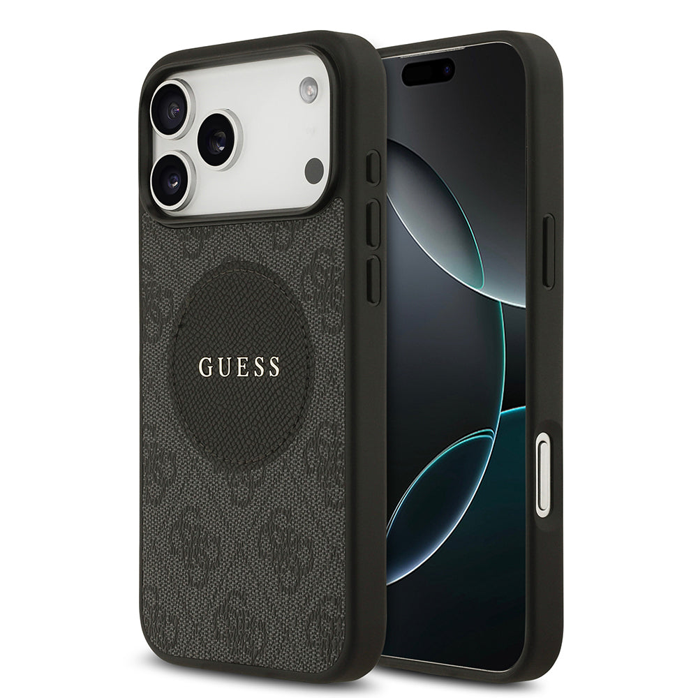 iPhone 17 Pro Max Kılıf Guess Orjinal Lisanslı M-safe Şarj Özellikli Yazı Logolu Circle Classic Kapak