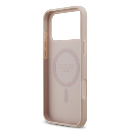 iPhone 17 Pro Max Kılıf Guess Orjinal Lisanslı M-safe Şarj Özellikli Yazı Logolu Circle Classic Kapak