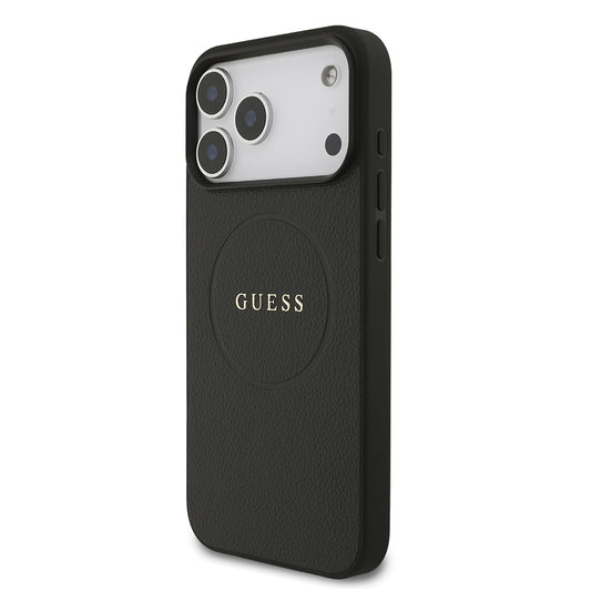 iPhone 17 Pro Max Kılıf Guess Orjinal Lisanslı M-safe Şarj Özellikli Yazı Logolu PU Deri Kapak