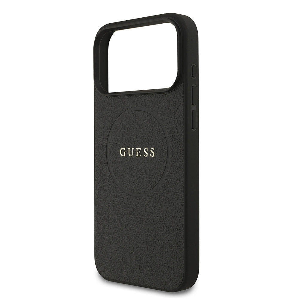 iPhone 17 Pro Max Kılıf Guess Orjinal Lisanslı M-safe Şarj Özellikli Yazı Logolu PU Deri Kapak