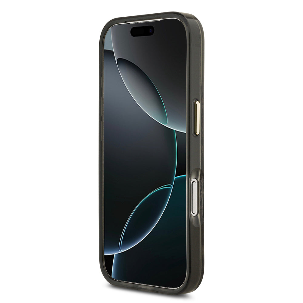 iPhone 17 Pro Max Kılıf Guess Orjinal Lisanslı M-safe Şarj Özellikli Yazı Logolu Python Desenli Kapak