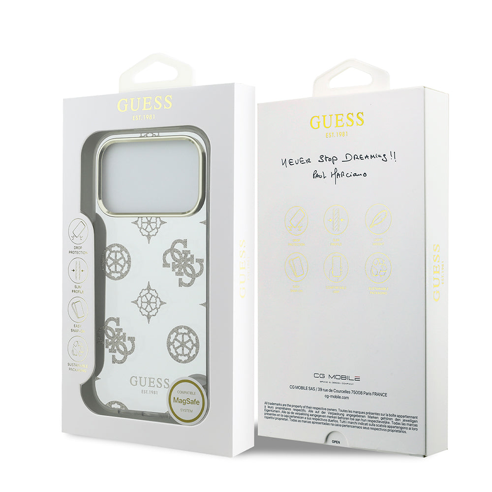 iPhone 17 Pro Max Kılıf Guess Orjinal Lisanslı Metal Kamera Çerçeveli Simli Aynalı Kapak