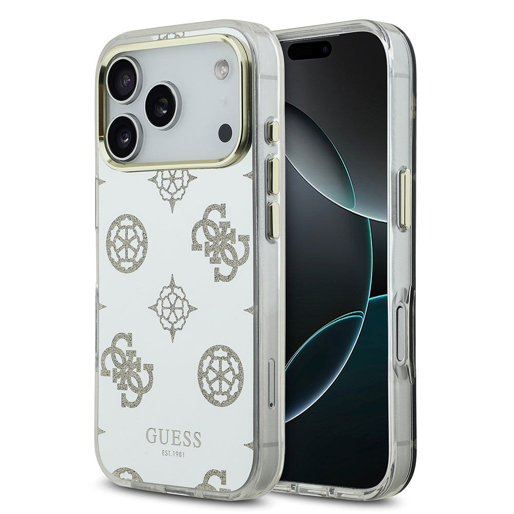 iPhone 17 Pro Max Kılıf Guess Orjinal Lisanslı Metal Kamera Çerçeveli Simli Aynalı Kapak