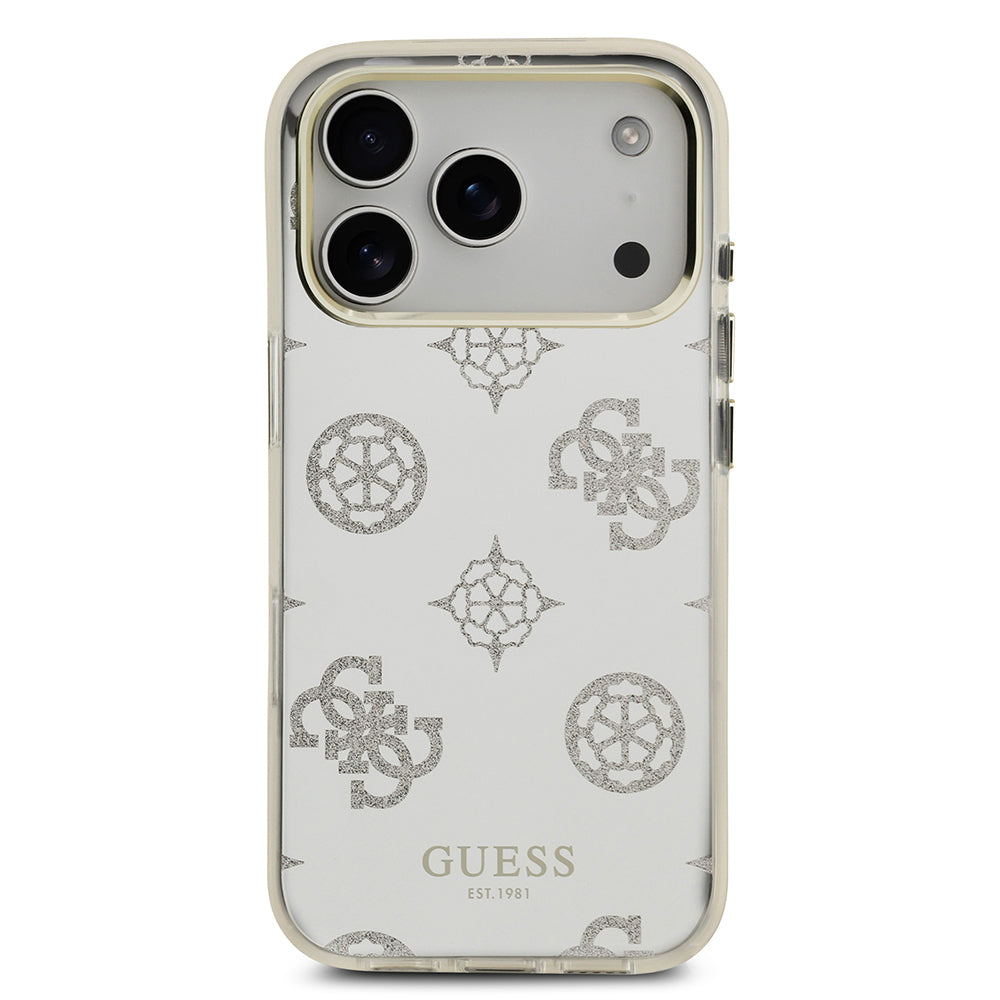 iPhone 17 Pro Max Kılıf Guess Orjinal Lisanslı Metal Kamera Çerçeveli Simli Aynalı Kapak