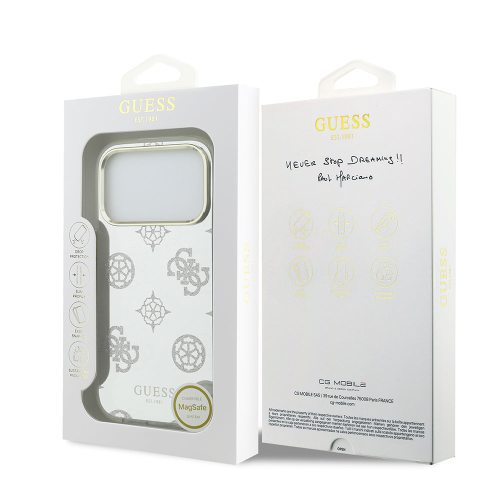 iPhone 17 Pro Max Kılıf Guess Orjinal Lisanslı Metal Kamera Çerçeveli Simli Aynalı Kapak