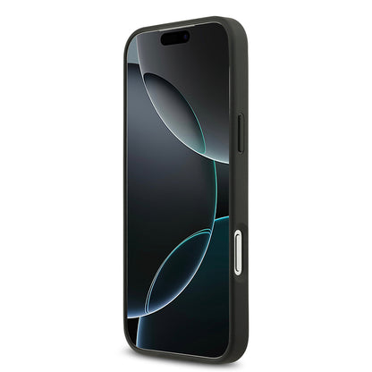 iPhone 17 Pro Max Kılıf Guess Orjinal Lisanslı Taşlı Arka Yüzey Üçgen Logolu Kapak