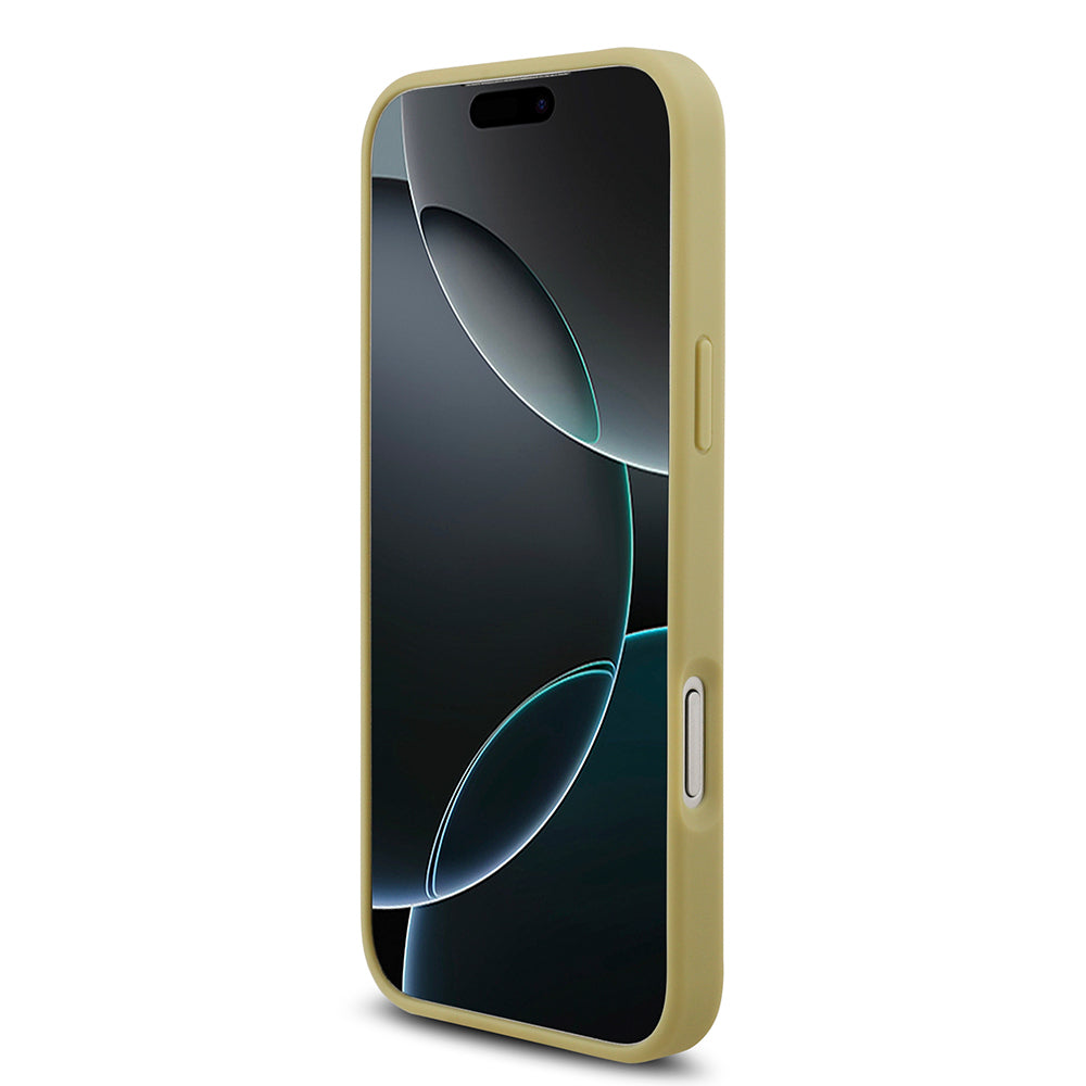 iPhone 17 Pro Max Kılıf Guess Orjinal Lisanslı Taşlı Arka Yüzey Üçgen Logolu Kapak