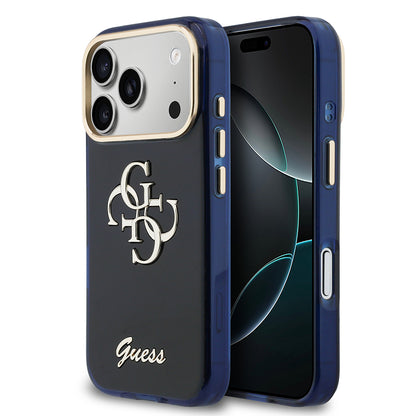 Apple iPhone 17 Pro Max Kılıf Guess Orjinal Lisanslı Yazı ve 4G Büyük Metal Logolu Silikon Kapak