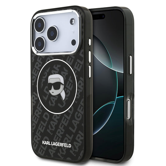 iPhone 17 Pro Max Kılıf Karl Lagerfeld Orjinal Lisanslı IML Baskılı KL Heads Kapak