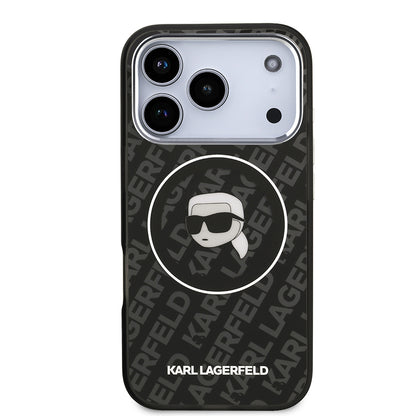 iPhone 17 Pro Max Kılıf Karl Lagerfeld Orjinal Lisanslı IML Baskılı KL Heads Kapak