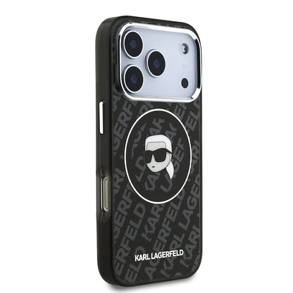 iPhone 17 Pro Max Kılıf Karl Lagerfeld Orjinal Lisanslı IML Baskılı KL Heads Kapak