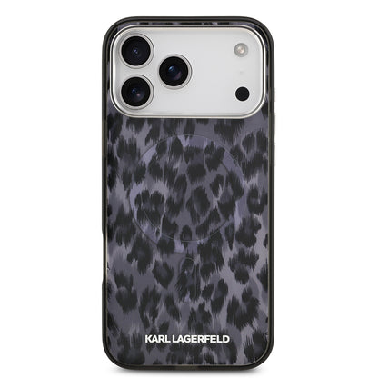 iPhone 17 Pro Max Kılıf Karl Lagerfeld Orjinal Lisanslı M-safe Şarj Özellikli IML Leopar Baskılı Kapak