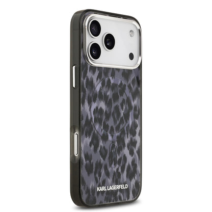 iPhone 17 Pro Max Kılıf Karl Lagerfeld Orjinal Lisanslı M-safe Şarj Özellikli IML Leopar Baskılı Kapak