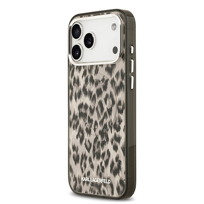 iPhone 17 Pro Max Kılıf Karl Lagerfeld Orjinal Lisanslı M-safe Şarj Özellikli IML Leopar Baskılı Kapak