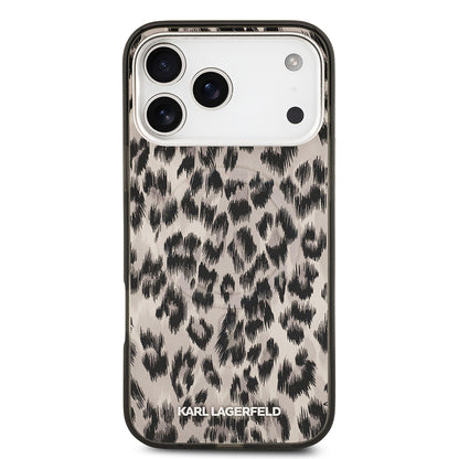 iPhone 17 Pro Max Kılıf Karl Lagerfeld Orjinal Lisanslı M-safe Şarj Özellikli IML Leopar Baskılı Kapak