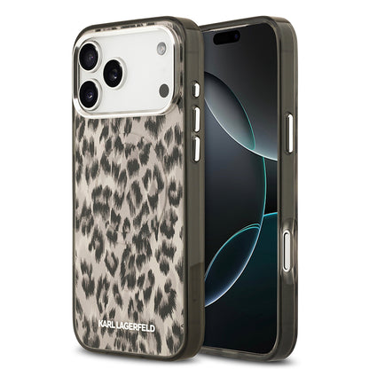 iPhone 17 Pro Max Kılıf Karl Lagerfeld Orjinal Lisanslı M-safe Şarj Özellikli IML Leopar Baskılı Kapak