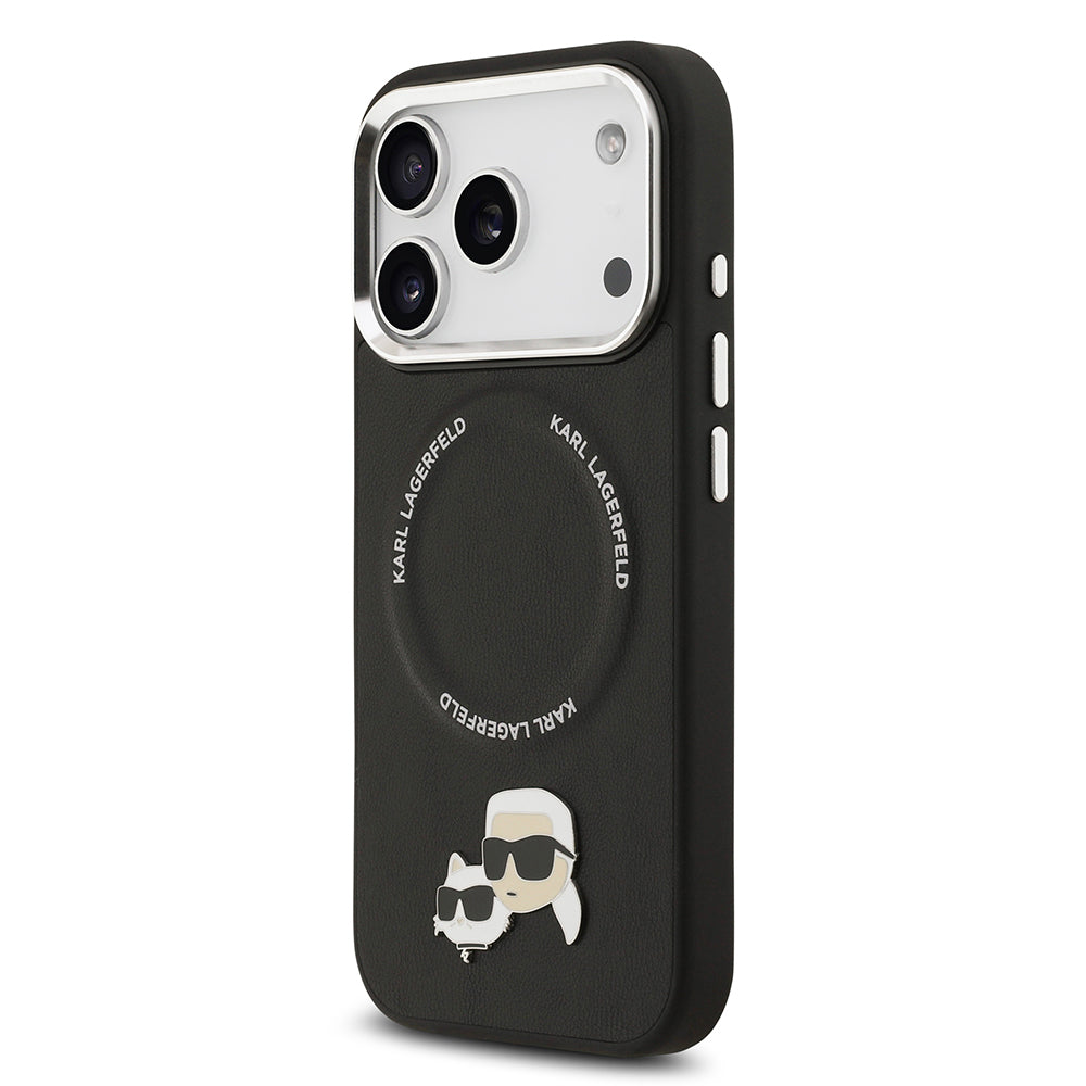 iPhone 17 Pro Max Kılıf Karl Lagerfeld Orjinal Lisanslı M-safe Şarj Özellikli Metal Kamera ve Buton Tasarımlı K&C PU Deri Kapak