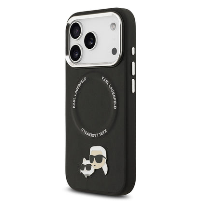 iPhone 17 Pro Max Kılıf Karl Lagerfeld Orjinal Lisanslı M-safe Şarj Özellikli Metal Kamera ve Buton Tasarımlı K&C PU Deri Kapak
