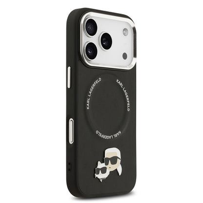 iPhone 17 Pro Max Kılıf Karl Lagerfeld Orjinal Lisanslı M-safe Şarj Özellikli Metal Kamera ve Buton Tasarımlı K&C PU Deri Kapak