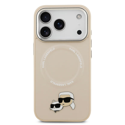 iPhone 17 Pro Max Kılıf Karl Lagerfeld Orjinal Lisanslı M-safe Şarj Özellikli Metal Kamera ve Buton Tasarımlı K&C PU Deri Kapak