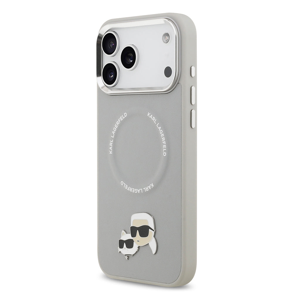 iPhone 17 Pro Max Kılıf Karl Lagerfeld Orjinal Lisanslı M-safe Şarj Özellikli Metal Kamera ve Buton Tasarımlı K&C PU Deri Kapak