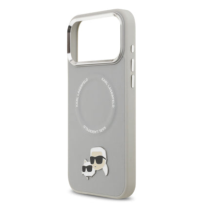 iPhone 17 Pro Max Kılıf Karl Lagerfeld Orjinal Lisanslı M-safe Şarj Özellikli Metal Kamera ve Buton Tasarımlı K&C PU Deri Kapak