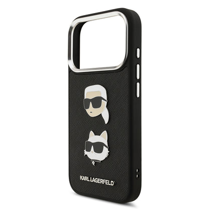 iPhone 17 Pro Max Kılıf Karl Lagerfeld Orjinal Lisanslı Metal Logolu K&C Heads Pin Kapak