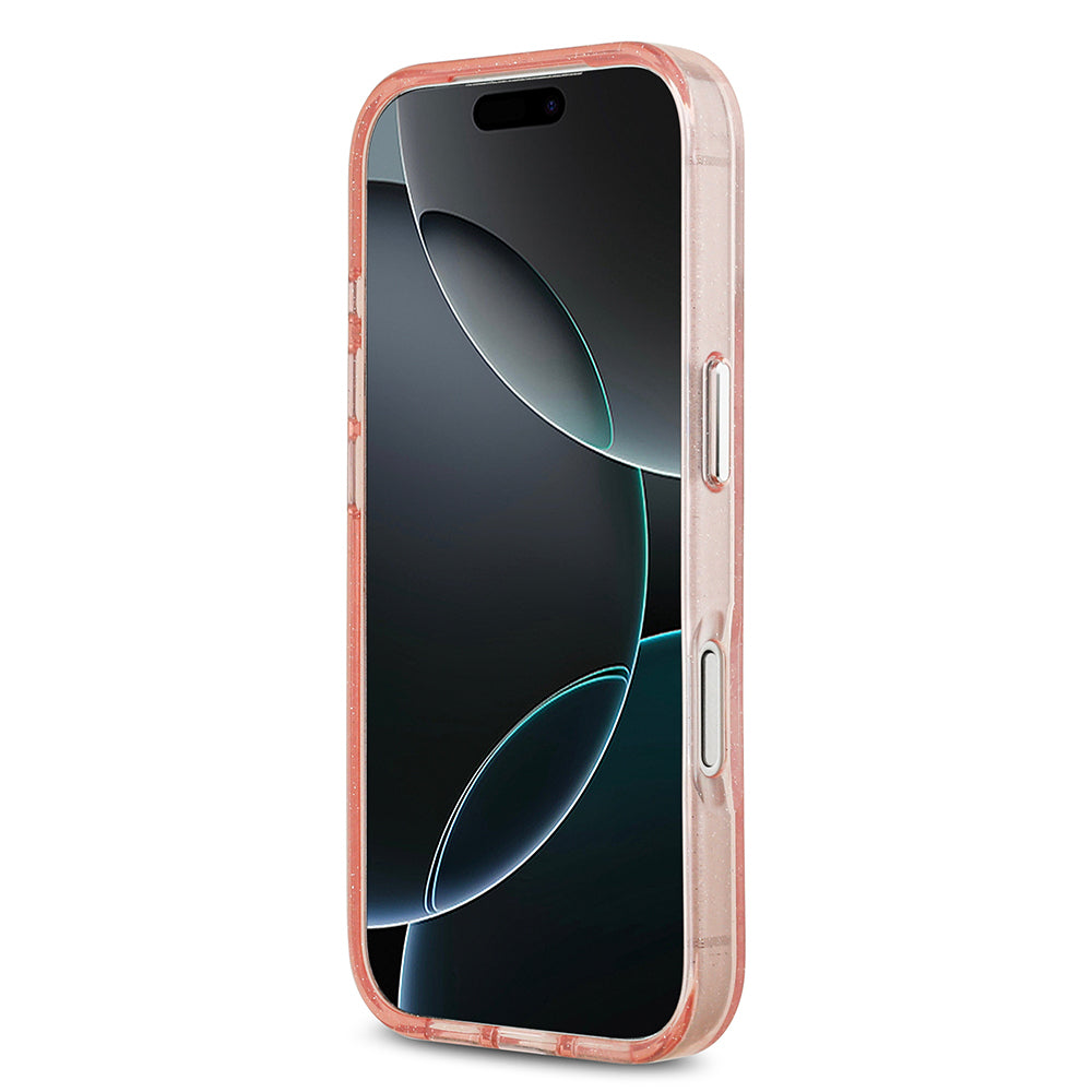 iPhone 17 Pro Max Kılıf Karl Lagerfeld Orjinal Lisanslı Parlayan Simli Karl & Choupette Heads Kapak