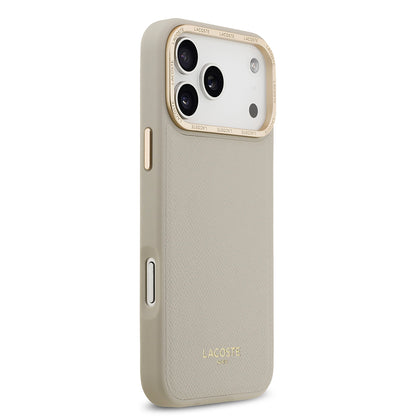 iPhone 17 Pro Max Kılıf Lacoste Orjinal Lisanslı M-safe Şarj Özellikli Champs Elysees PU Deri Tasarımlı Kapak