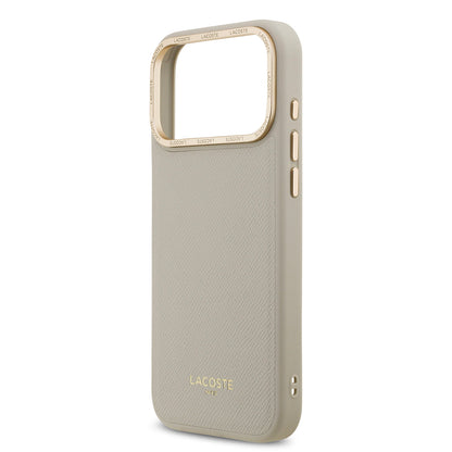 iPhone 17 Pro Max Kılıf Lacoste Orjinal Lisanslı M-safe Şarj Özellikli Champs Elysees PU Deri Tasarımlı Kapak