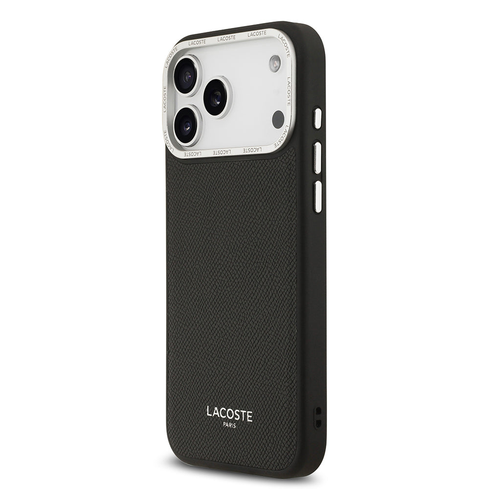 iPhone 17 Pro Max Kılıf Lacoste Orjinal Lisanslı M-safe Şarj Özellikli Champs Elysees PU Deri Tasarımlı Kapak
