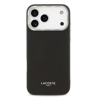 iPhone 17 Pro Max Kılıf Lacoste Orjinal Lisanslı M-safe Şarj Özellikli Champs Elysees PU Deri Tasarımlı Kapak