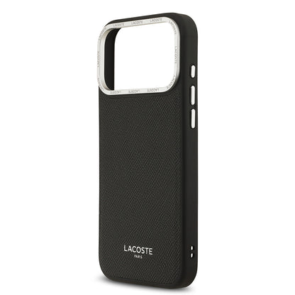iPhone 17 Pro Max Kılıf Lacoste Orjinal Lisanslı M-safe Şarj Özellikli Champs Elysees PU Deri Tasarımlı Kapak