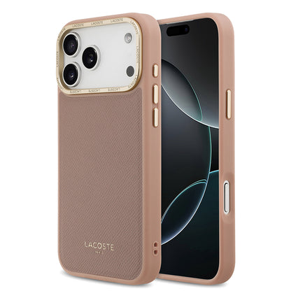iPhone 17 Pro Max Kılıf Lacoste Orjinal Lisanslı M-safe Şarj Özellikli Champs Elysees PU Deri Tasarımlı Kapak