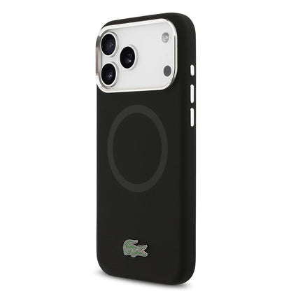 iPhone 17 Pro Max Kılıf Lacoste Orjinal Lisanslı M-safe Şarj Özellikli İkonik Logolu Metal Kamera Çerçeveli Silikon Kapak
