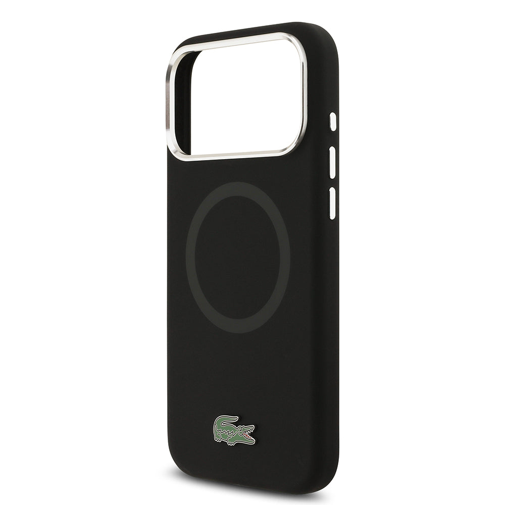 iPhone 17 Pro Max Kılıf Lacoste Orjinal Lisanslı M-safe Şarj Özellikli İkonik Logolu Metal Kamera Çerçeveli Silikon Kapak