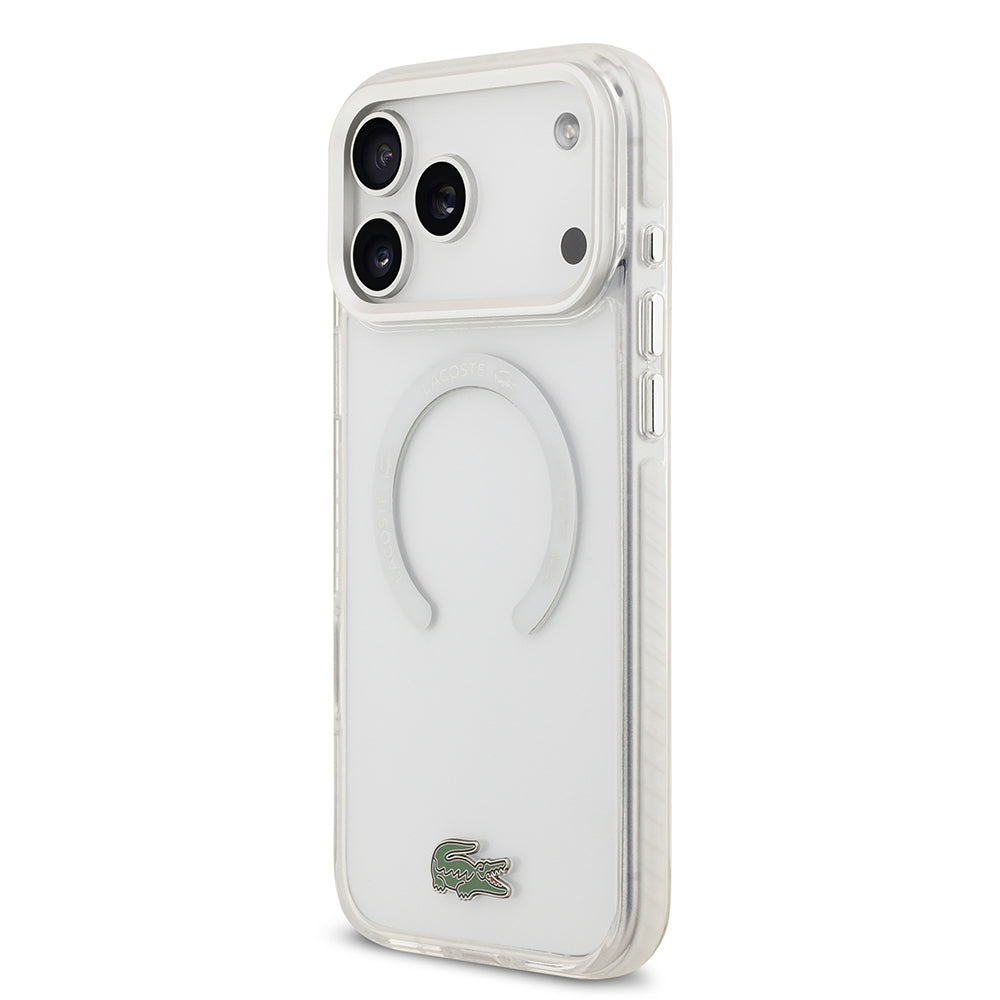 iPhone 17 Pro Max Kılıf Lacoste Orjinal Lisanslı M-safe Şarj Özellikli İkonik Timsah Logolu Buzlu Kapak