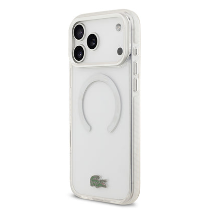 iPhone 17 Pro Max Kılıf Lacoste Orjinal Lisanslı M-safe Şarj Özellikli İkonik Timsah Logolu Buzlu Kapak