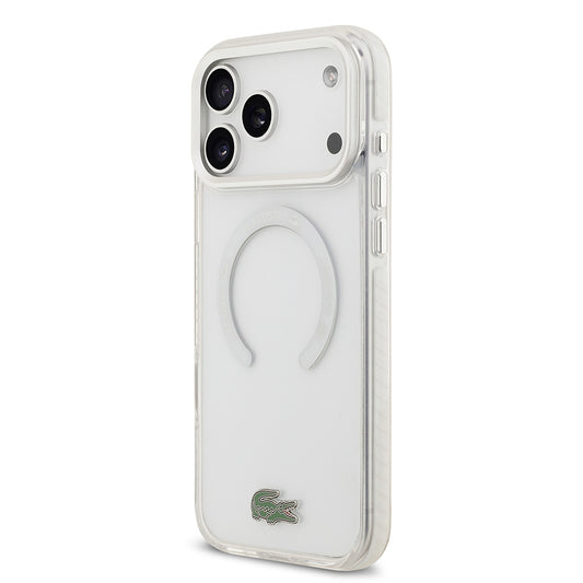 iPhone 17 Pro Max Kılıf Lacoste Orjinal Lisanslı M-safe Şarj Özellikli İkonik Timsah Logolu Buzlu Kapak