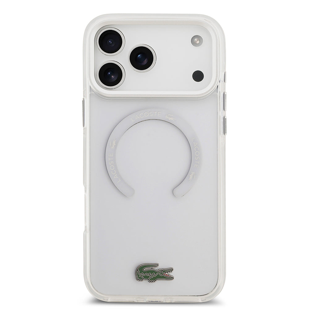 iPhone 17 Pro Max Kılıf Lacoste Orjinal Lisanslı M-safe Şarj Özellikli İkonik Timsah Logolu Buzlu Kapak