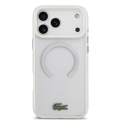 iPhone 17 Pro Max Kılıf Lacoste Orjinal Lisanslı M-safe Şarj Özellikli İkonik Timsah Logolu Buzlu Kapak