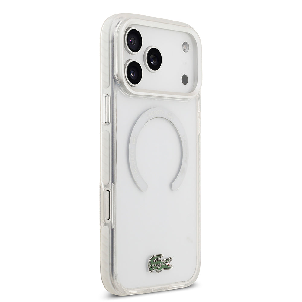 iPhone 17 Pro Max Kılıf Lacoste Orjinal Lisanslı M-safe Şarj Özellikli İkonik Timsah Logolu Buzlu Kapak