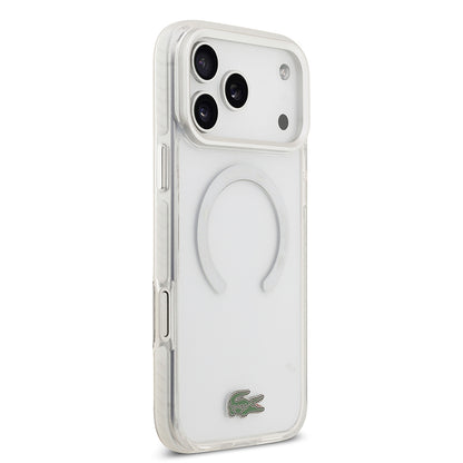 iPhone 17 Pro Max Kılıf Lacoste Orjinal Lisanslı M-safe Şarj Özellikli İkonik Timsah Logolu Buzlu Kapak