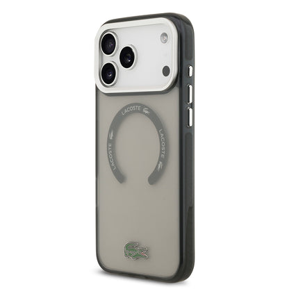 iPhone 17 Pro Max Kılıf Lacoste Orjinal Lisanslı M-safe Şarj Özellikli İkonik Timsah Logolu Buzlu Kapak