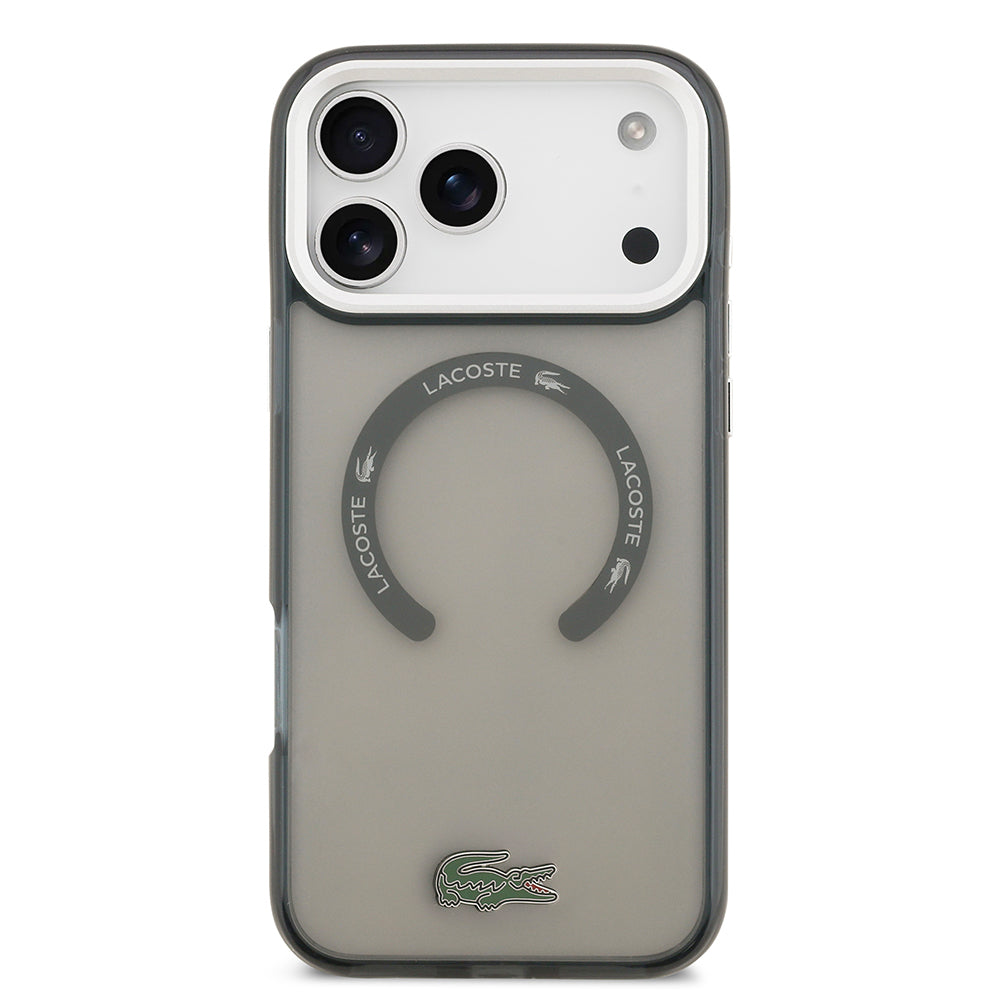 iPhone 17 Pro Max Kılıf Lacoste Orjinal Lisanslı M-safe Şarj Özellikli İkonik Timsah Logolu Buzlu Kapak