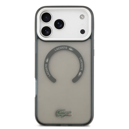 iPhone 17 Pro Max Kılıf Lacoste Orjinal Lisanslı M-safe Şarj Özellikli İkonik Timsah Logolu Buzlu Kapak