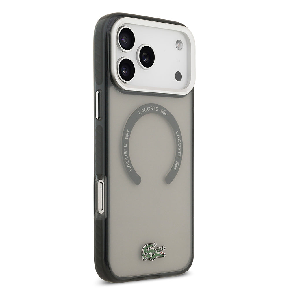 iPhone 17 Pro Max Kılıf Lacoste Orjinal Lisanslı M-safe Şarj Özellikli İkonik Timsah Logolu Buzlu Kapak