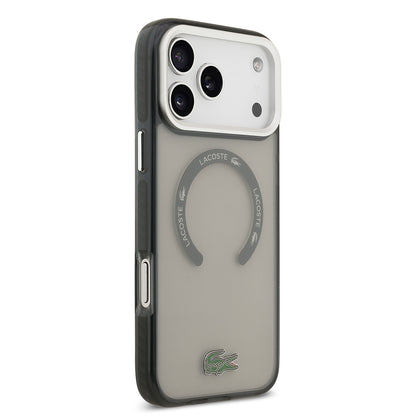 iPhone 17 Pro Max Kılıf Lacoste Orjinal Lisanslı M-safe Şarj Özellikli İkonik Timsah Logolu Buzlu Kapak